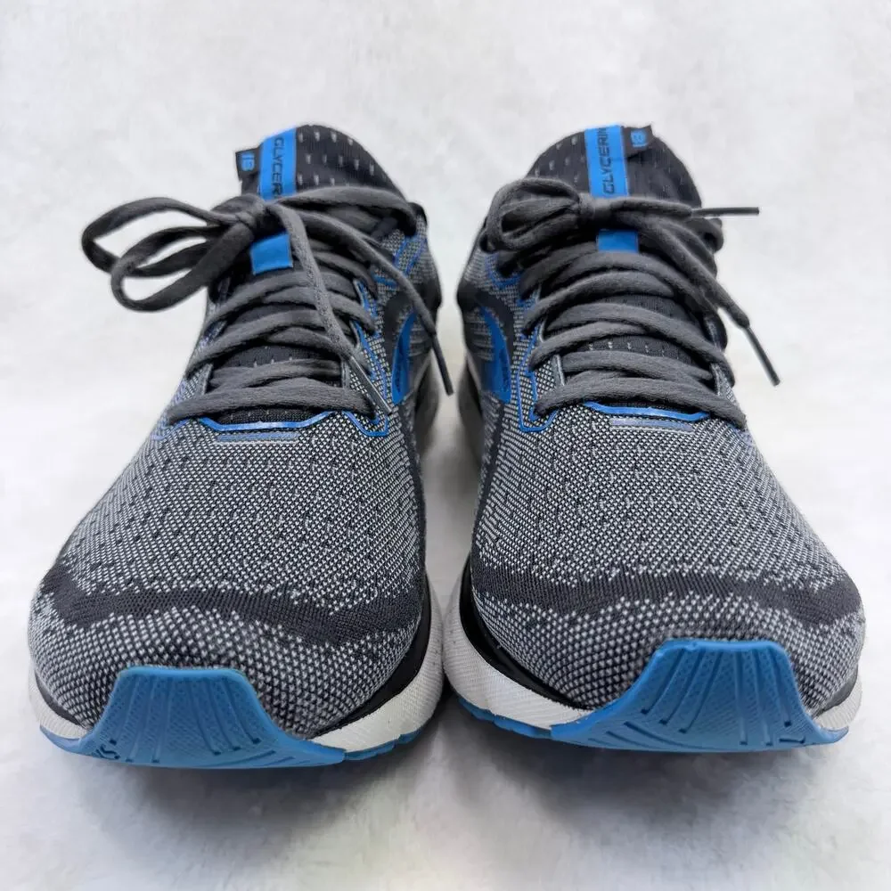 Brooks Glycerin 18 Mens Running Shoes Black Ebony Blue Size 11.5 Wide 2E